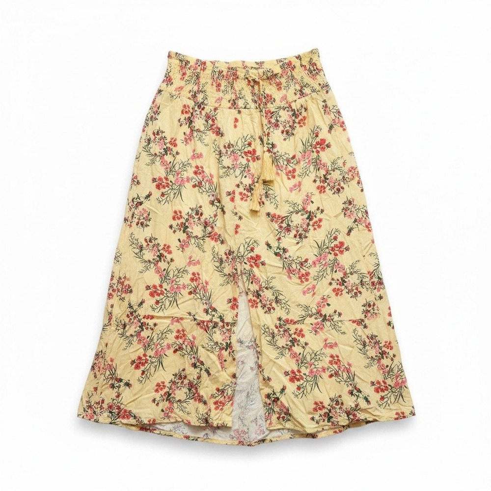 XXL Floral Rayon High Low Maxi Skirt Boho Cottagecore